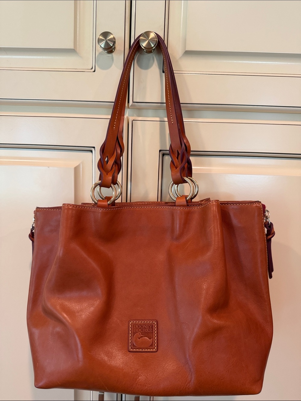 Dooney & Bourke Chestnut Brown Leather Shoulder Tote